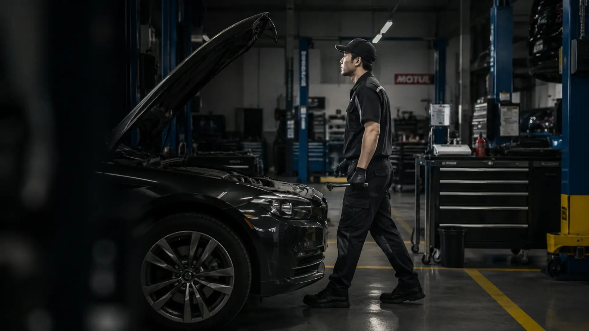 Technician working in the Workshop service bay